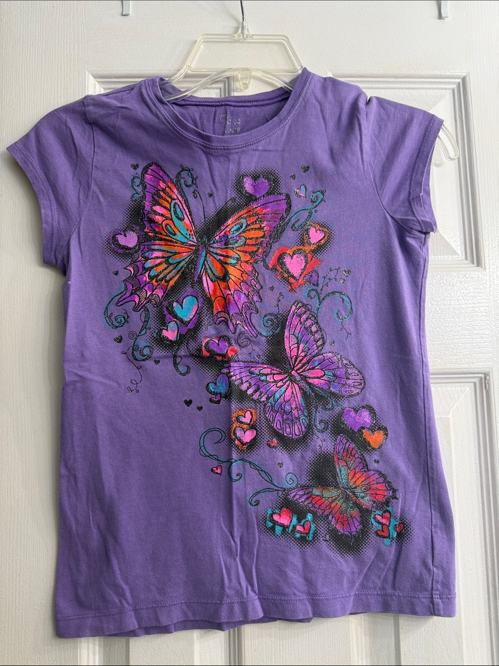 1989 Place Purple Butterfly Heart Graphic Tee size L
